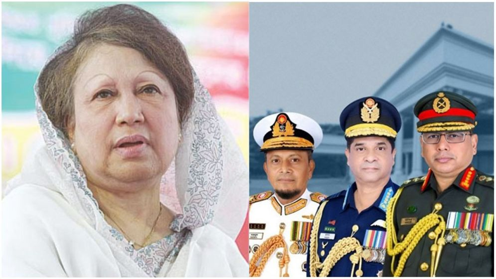 খালেদা জিয়ার স্বাস্থ্যের খোঁজ নিতে হাসপাতালে তিন বাহিনী প্রধান