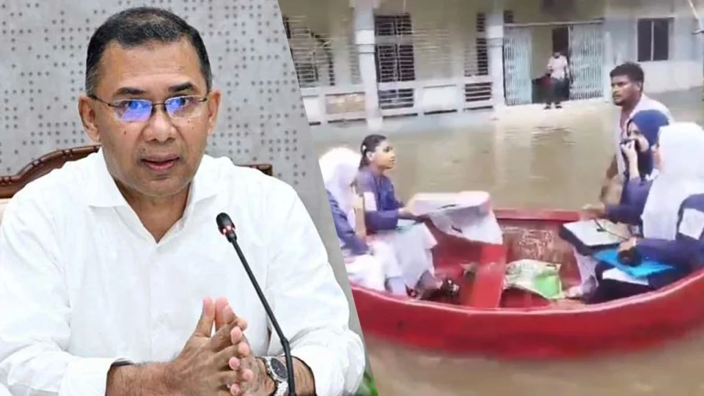 পানি মাড়িয়ে এইচএসসি পরীক্ষা, প্রধানমন্ত্রীর ফোনে বদলাল পরীক্ষাকেন্দ্র