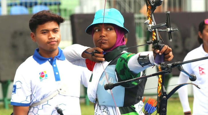 রিকার্ভ মিক্সড টিম ইভেন্টে বাংলাদেশের শিমুর স্বর্ণ জয়